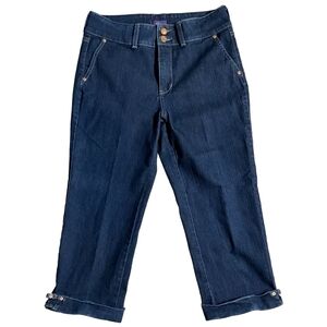 Women's Not Your Daughters Jeans NYDJ Size 8 Crop Rhinestone Copper Tap Cuff